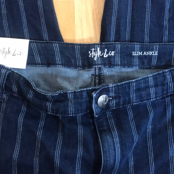 Style & Co Slim Ankle Striped Jeans New wi… - Picture 3 of 4